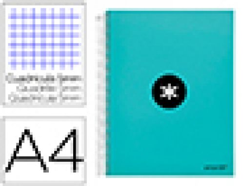 Caderno espiral din a4 antartik capa forrada 120 f 100 gr quadricula 5mm 5 bandas de cores cor menta ,  , 64651 , 8423473646513